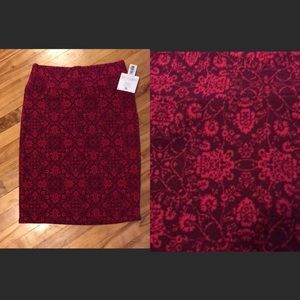 Pink geometric pattern Cassie pencil skirt